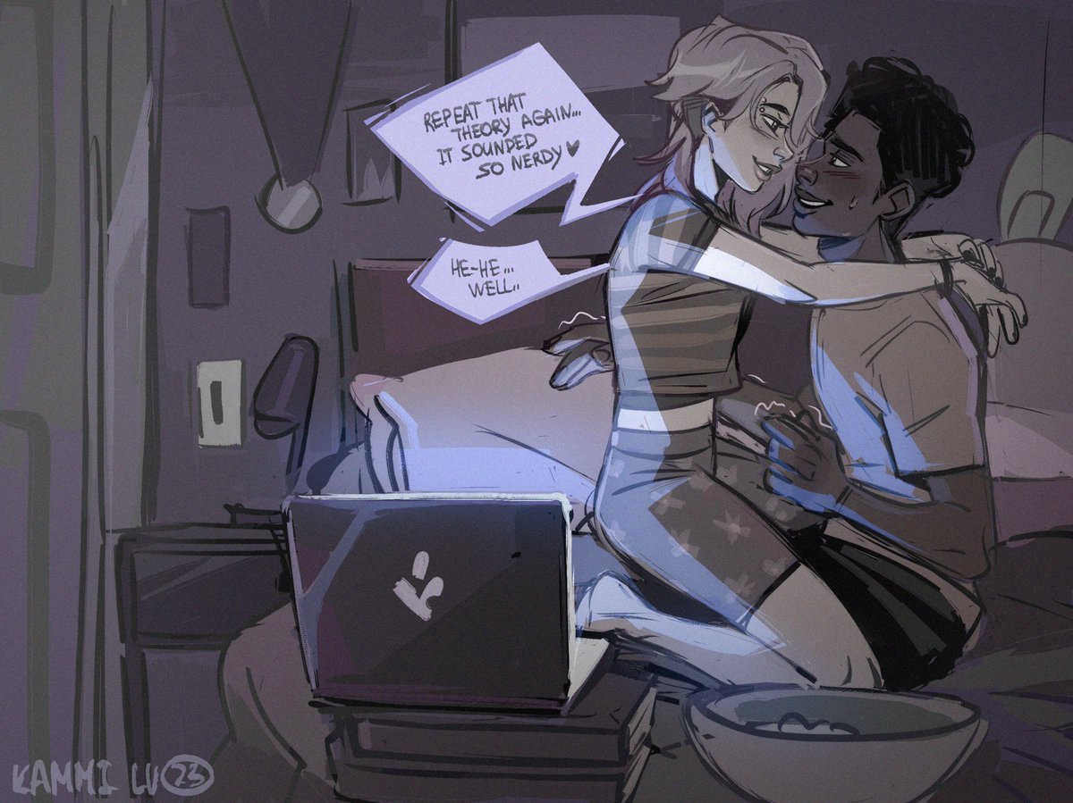 GapingGwen's tweet photo. Rio finally leaves.

"Damn Miles...heheh...this is the third time your mom barged in..."

Gwen leans closer, whispering as she pushes Miles on his back.

"How's'bout we do something...a bit risky..?~"

Gwen teased, hinting as she toys with the draw string of his shorts.

"Hmmm?~" https://t.co/YSbjQblN8F