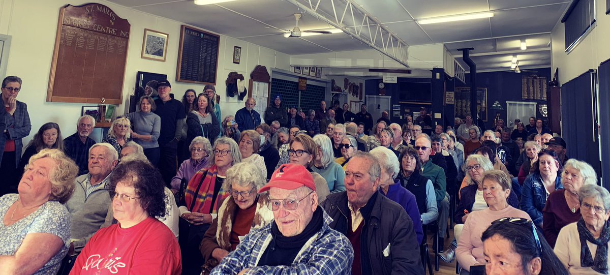 JenButlerLyons's tweet photo. Huge turnout to the St Marys &amp; surrounds community meeting to raise concerns about the future of health services. One hard working beloved GP, 1800 patients on the books &amp; no paramedic. https://t.co/yAfXdrodc7