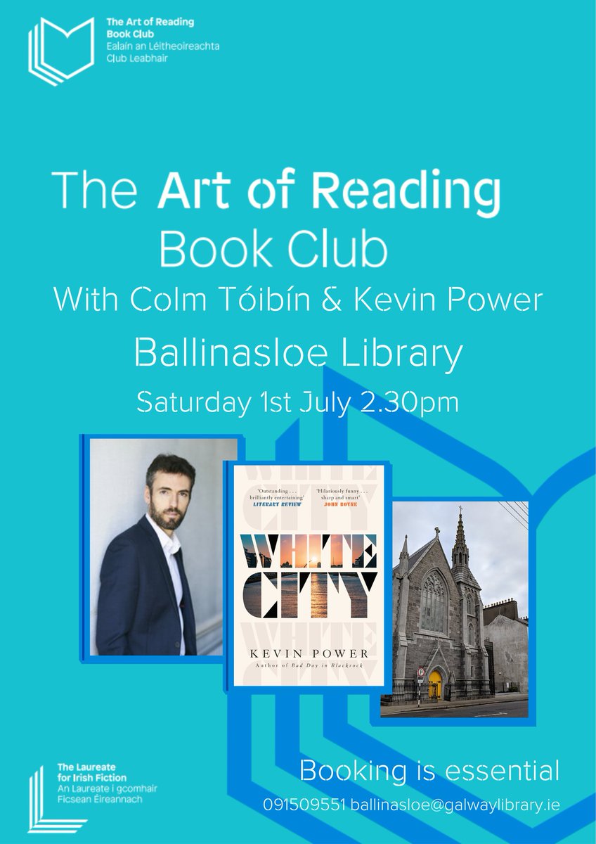 There is one week left before we host the very special #TheArtofReading Book Club with Colm Tóibín and @KevPow3- plenty of time to still get your copy from Ballinasloe Library!
Phone 091509551 or email ballinasloe@galwaylibrary.ie to book a place.