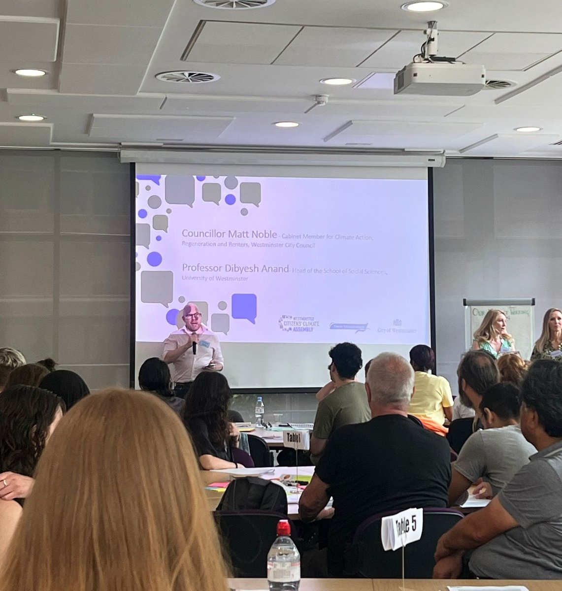 CityWestminster's tweet photo. It’s #LondonClimateActionWeek & we’re kicking off the Westminster Citizens’ Climate Assembly at @UniWestminster 

Cllr @MattNoble_ is welcoming selected residents, acknowledging the importance of collaboration in tackling the #ClimateEmergency

Find out more https://t.co/f1FjZ8NmCk