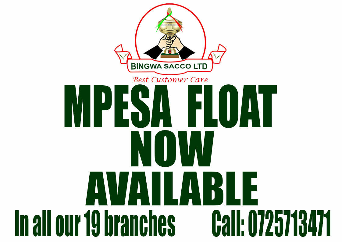 You can now buy M-pesa float in all our 19 branches
#Mpesa