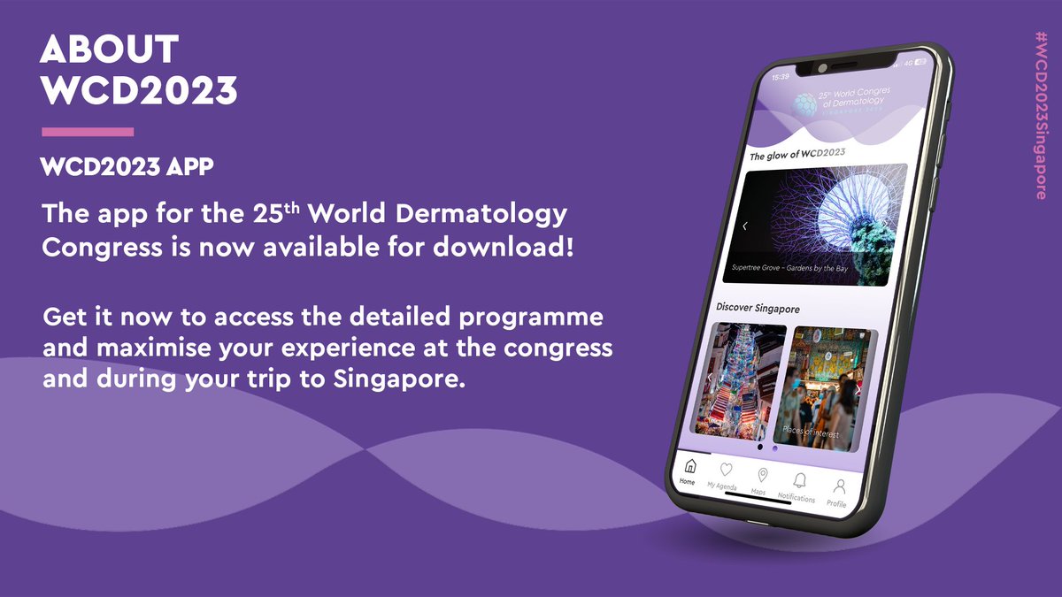 WCD2027's tweet photo. 📢The 25th World Dermatology Congress app is here! Access the scientific programme exclusively through the app or website, customise your experience and save favorites.
Explore Singapore with travel tips, dining recommendations, & more.
#WCD2023Singapore
#ildsderm @ILDSDerm https://t.co/H9m0DurXJv