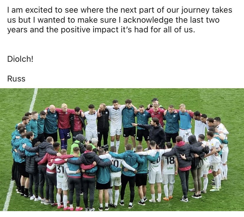 Russell Martin and his goodbye message to Swansea City.

Cheers Russ, sons crying, nice one.

YJB. 🦢