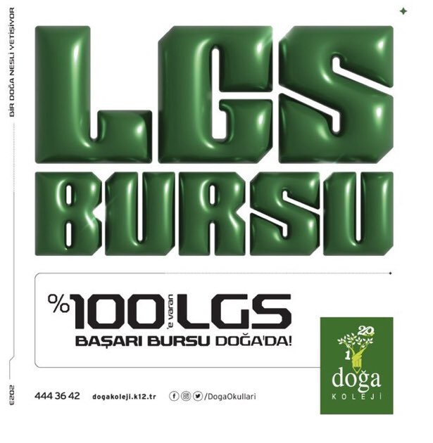 Liseliler Doğa’ya! LGS başarınıza %100’e varan burs imkânıyla ayrıcalıklı lise eğitimi Doğa Kolejinde! LGS başarı bursunuzu öğrenmek ve tercih danışmanlığı almak için; dogakoleji.k12.tr/basvurular/lgs/