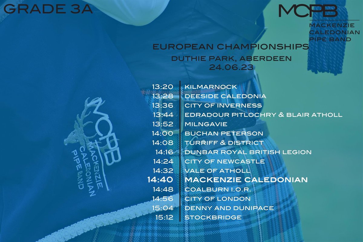 Mac_Cals's tweet photo. European Pipe Band Championships Day!

Good lucky to all who are playing today! 

#MightyMacs #EuropeanPipeBandChampionship @aberdeencity https://t.co/3msh3BT7Oo
