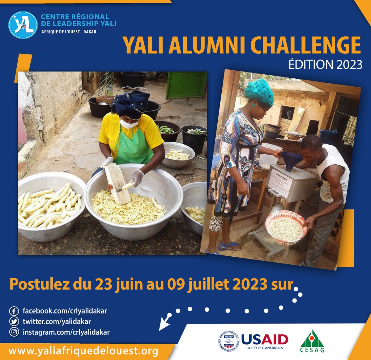 yalidakar's tweet photo. Le CRL YALI - Dakar a déjà accordé plus de 50 subventions à ses alumni champions de la compétition à projets dénommée ‘‘YALI Challenge’’.
Le YALI Challenge 2023 permettra d’apporter un soutien financier et technique (incubation) à une vingtaine d’autres alumni pour leurs projets. https://t.co/MvyOhmXkWB