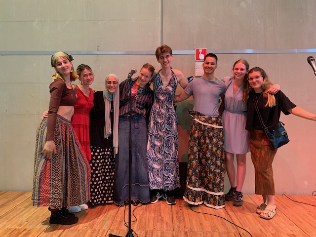 AUC_MLC's tweet photo. Our third edition of the song festival was wonderful. We are proud of all the students. Als the teachers had a song about learning languages and cultures. Proud teacher with her students after their wonderful performance! برافو عليكم يا شباب @HegazyMona https://t.co/XcJXZml9RA