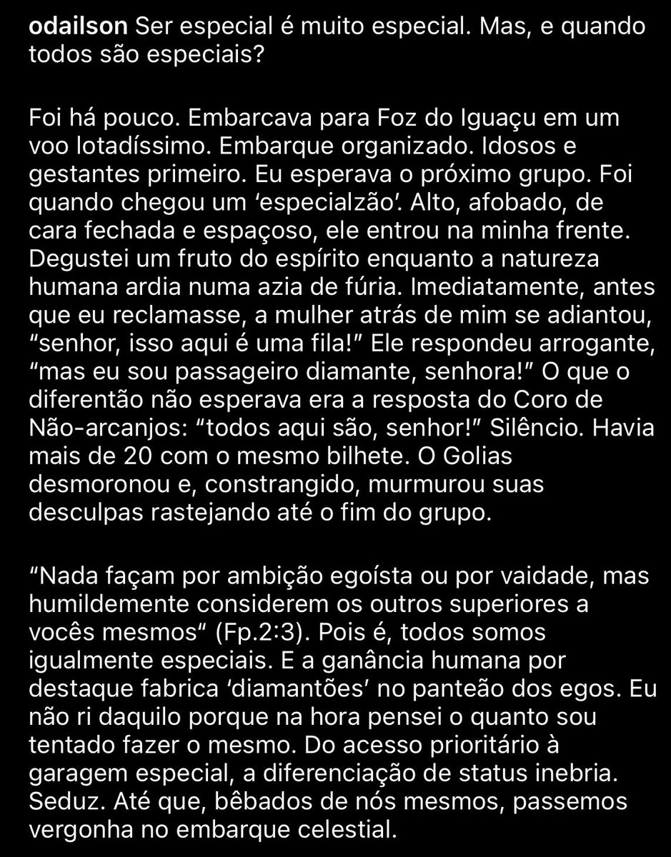 odailson_ucb's tweet photo. Ser especial é muito especial. Mas, e quando todos são especiais? #UmMinutoPraSempre https://t.co/no0XhIHiCR