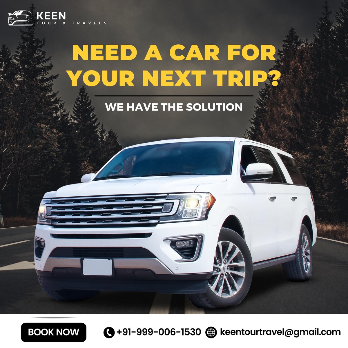 NEED A CAR FOR YOUR NEXT TRIP?

#keen #tourstravel #keentourstravel
#travel #travelyourplace #dreamplace #trip #vacation #gowithus #adventure #roadtrip #booknow #bookingcab #longdrive #bookyourcab #visitwithus #cab #delhicabservice #delhicab #cabdriver #cheapcabindelhi