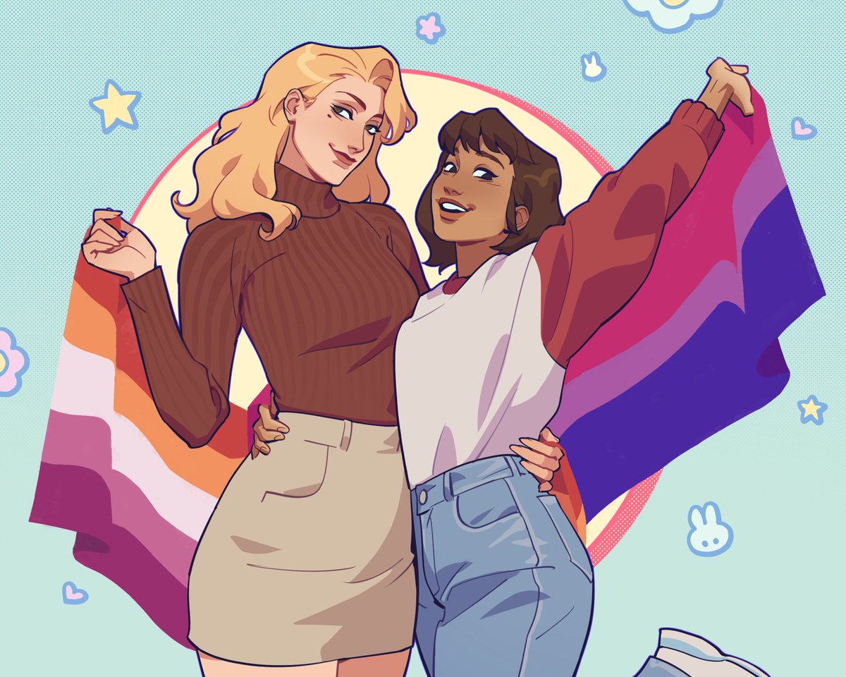 happy pride from my ocs valerie and jan!! 🌈