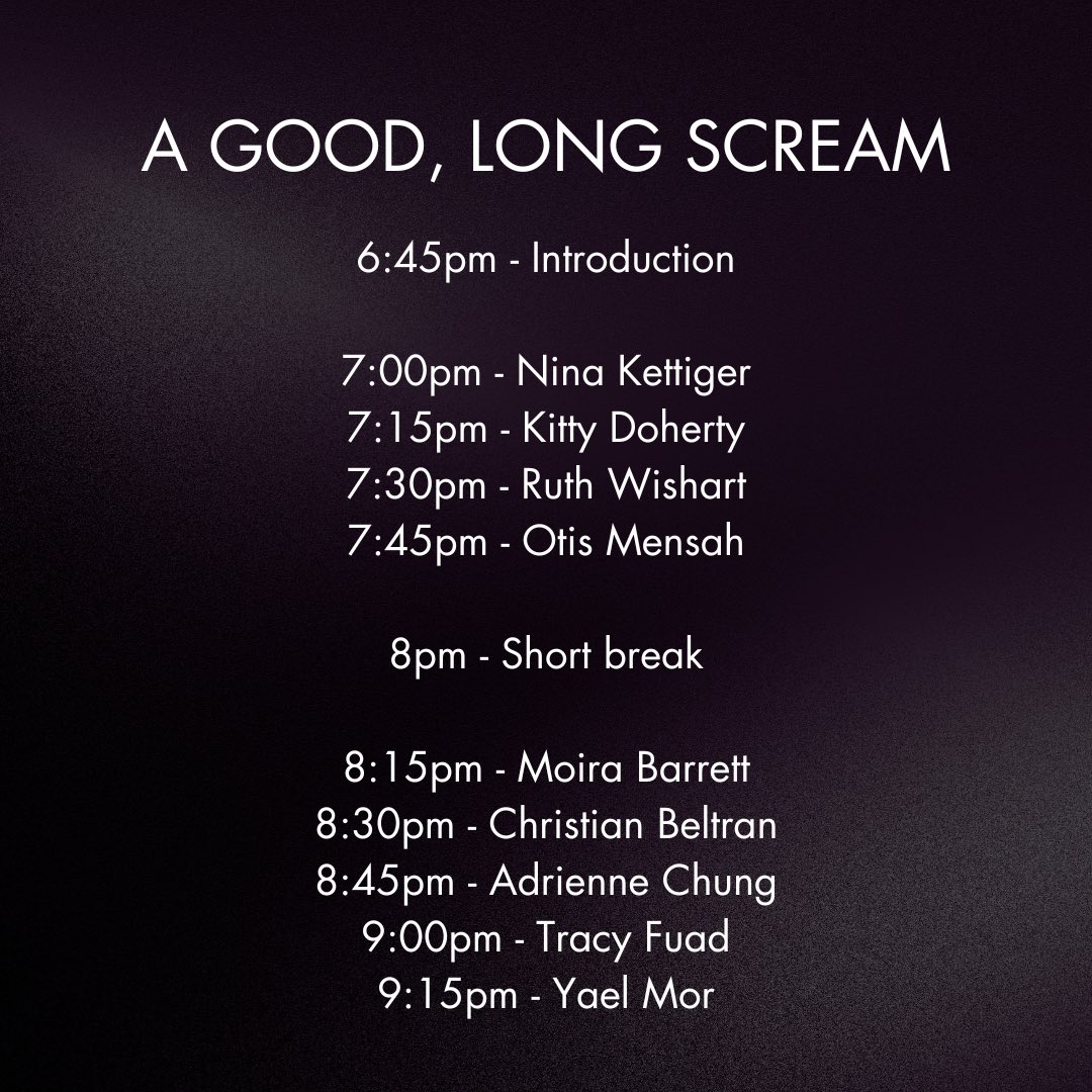 Our program for tomorrow night’s (Sunday 25th) reading at Poropati, Neukolln