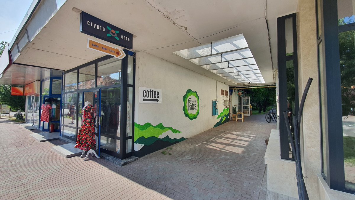 cryptoXcafes's tweet photo. crypto X cafe #PiatraNeamt #HailaPiatra #Travel #MultiversX #Elrond #NFT #franchise #coffeeshop #community #coffee #cryptocafe #summer https://t.co/osIUldFm8V