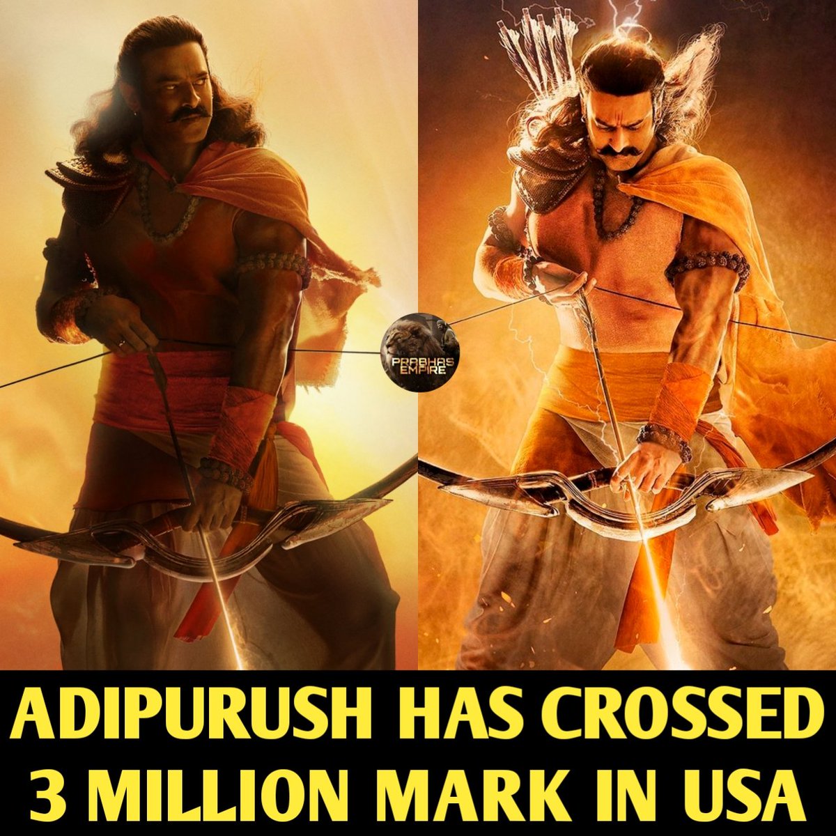 #Prabhas is the only South Indian Actor to have '4' $3M+ Films in USA🔥🔥🔥

#Adipurush #AdipurushWithFamily