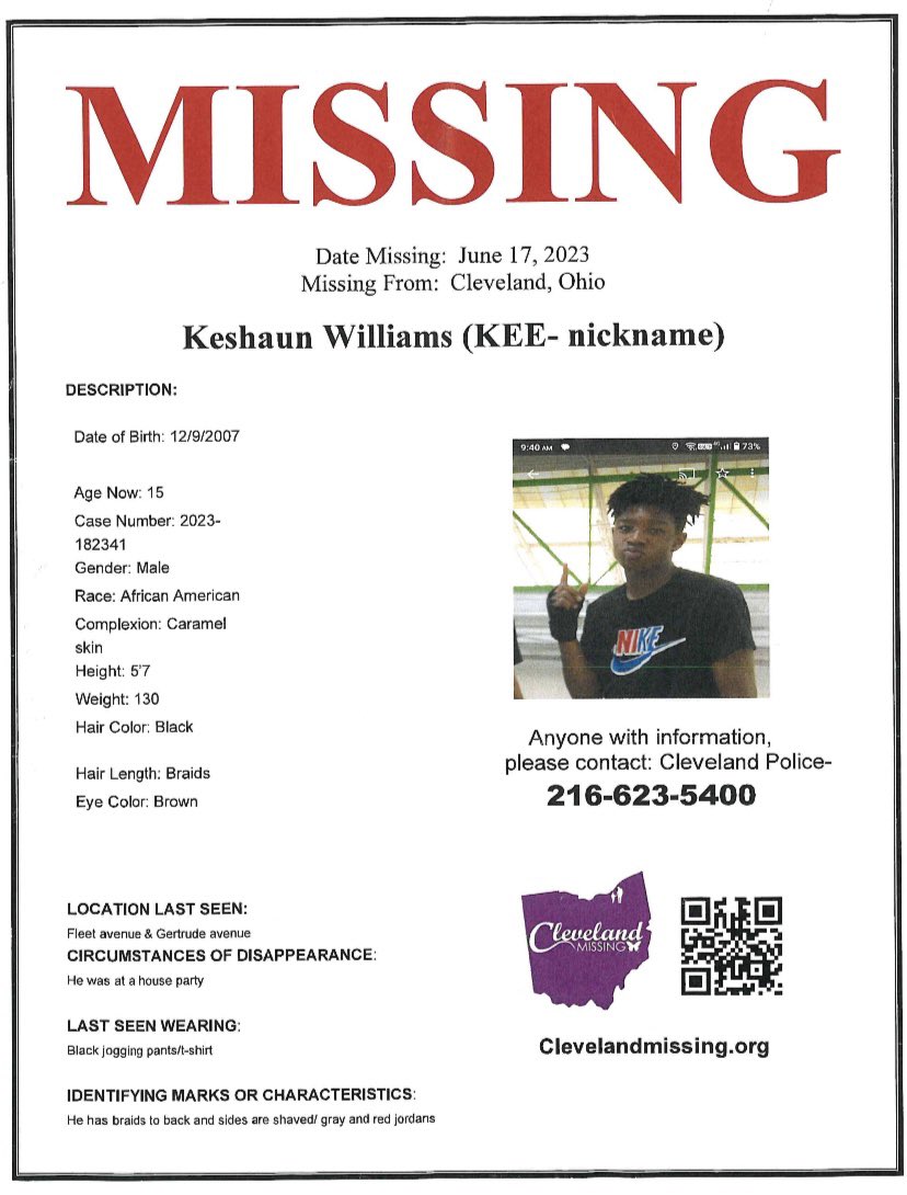 Missing: Keshawn Williams age 15