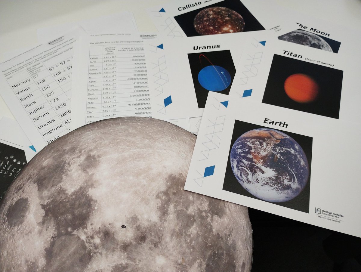 Great time giving final @Ri_Science primary maths #RiMasterclass , exploring the solar system @StTeresasEffSch . Thanks Louise for organising , 6th formers for leading 3 sessions & participating schools. Top fact: the earth is the densest of biggest things in the solar system!
