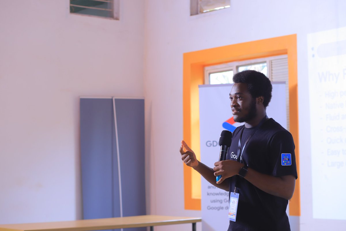 GDGCloudMbarara's tweet photo. Festus Olusegun (@iamjideguru), a @GoogleDevExpert (GDE) for Flutter & Dart takes us through "2D Game Development with Flutter" at the #IOExtendedMbarara23 that's going on at @TheVillageUG. https://t.co/6drPmGHkcK