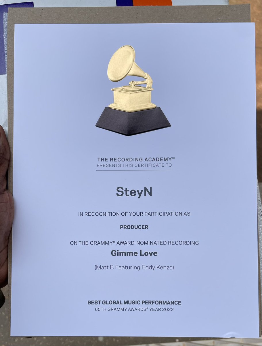_asteyn's tweet photo. "Grateful to the @RecordingAcad for this incredible honor. This certificate is a testament to the hard work and dedication that goes into creating music. Thank you for recognizing my contribution to the industry. https://t.co/YcAFfBr5yy