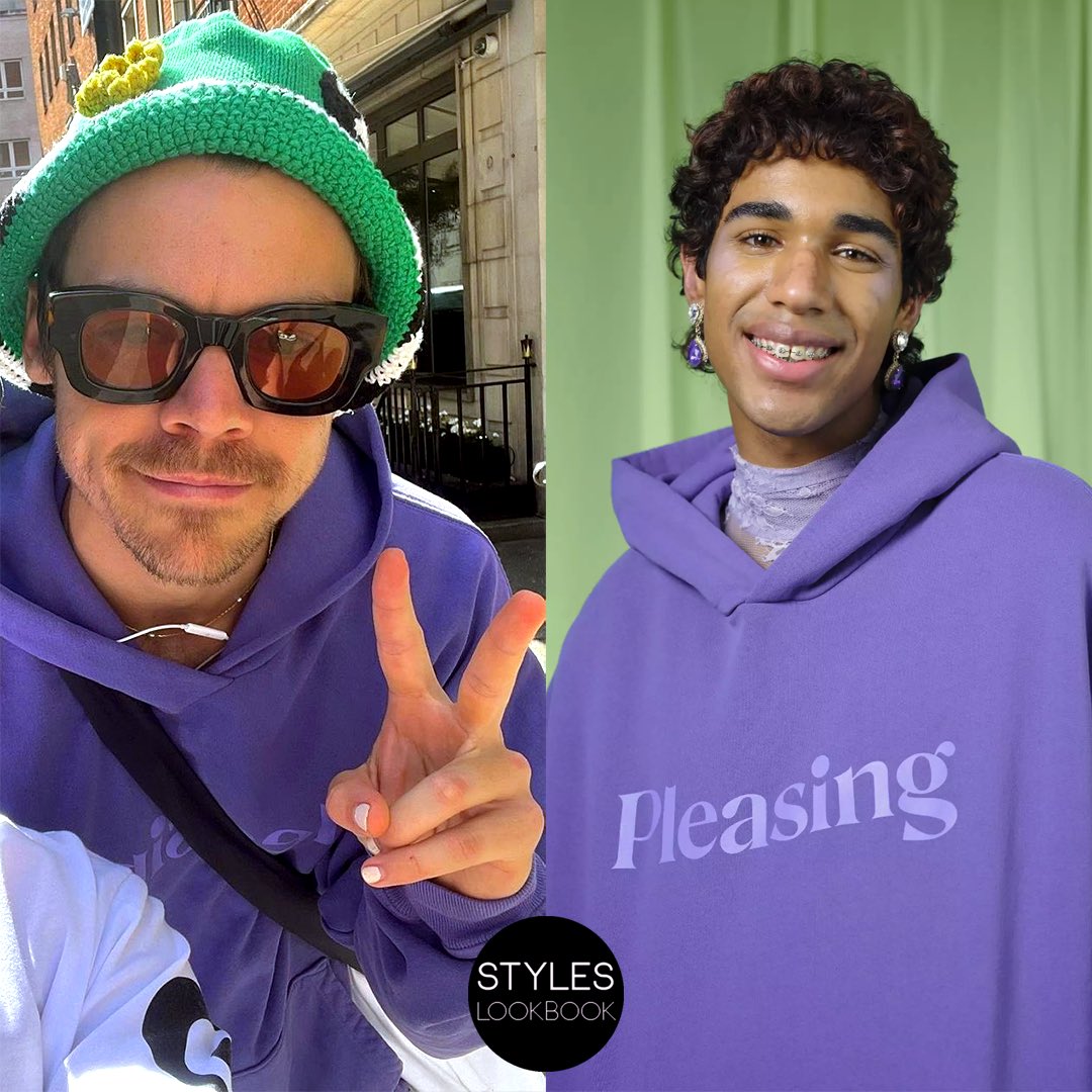 harry stylse パーカー Out in London, Harry was pictured wearing the @Pleasing