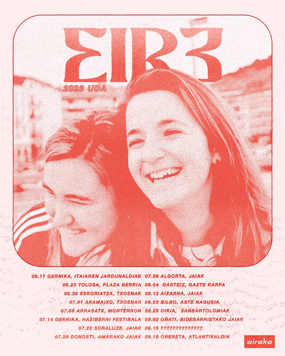 UDAKO DATAK🫰🏻⭐️

Aurtengo udako data danak hemen, oso emoxionauta gaue, espero deu elkar ikustia nunbait👀🫠