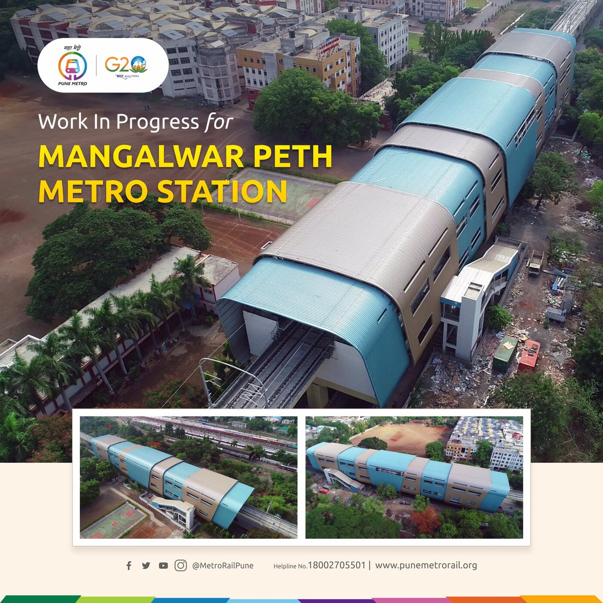 Pune Metro Rail on Twitter "मंगळवार पेठ मेट्रो स्थानकाचे उंचावरून