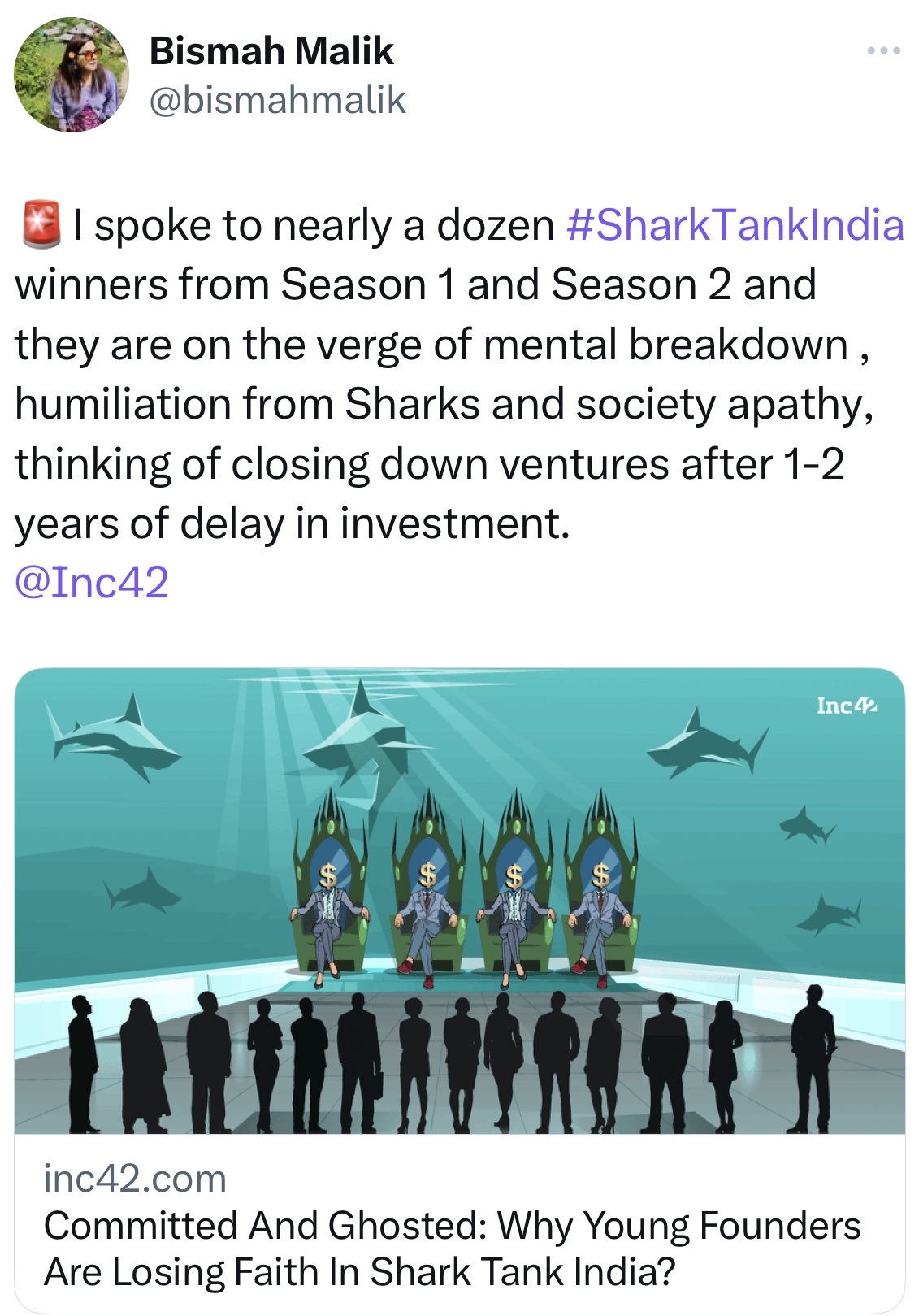 vivan. on X: Shark Tank India DESERVES all the hate. All the negative  feedback, criticism, and disappointed chants of their disheartened viewers.  More importantly all the foul words from Indian entrepreneurs and