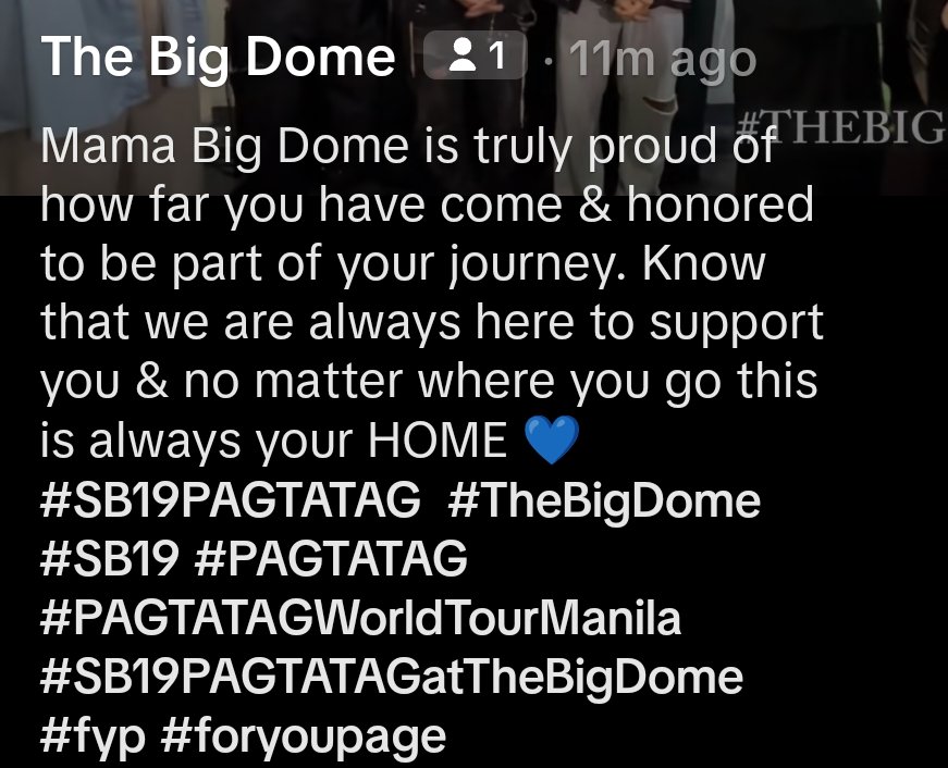 Aww Mama Big Dome 🥹

SB19 MNLCONCERT DAY1 
@SB19Official #SB19
#PAGTATAGWorldTourManila