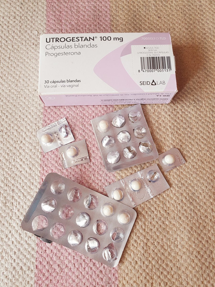 I take 2 x 100mgs of ever-hard-to-get #Utrogestan for 14 days per month, in sequential #HRT regime for #EarlyMenopause. Sometimes my pharma gives 30 instead of 28 & I now have a 'stockpile' of 8 caps (4 days) which almost feels reassuring. Hate being reduced to this!
#Menopause