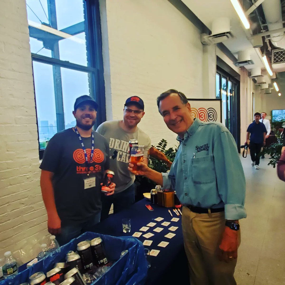 three3sbrew's tweet photo. Thank you to #samadamsbeer for an incredible experience last night! As one of the 6 finalist in the Sam Adams Brewing the American Dream program we got to meet Jim Koch, co-founder and chairman of the Boston Beer Company along with other finalist and past program winners. https://t.co/yPegRnNfCc