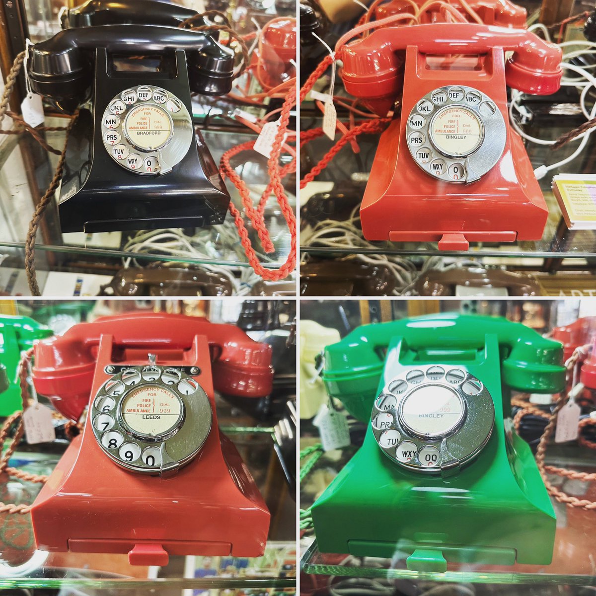 Vintage telephones from cabinet E4 make quite the statement. 
Open until 5pm 
#vintagetelephone #vintagephone #ringring #rotaryphone #retrophone #hello #astraantiquescentre #hemswell #lincolnshire