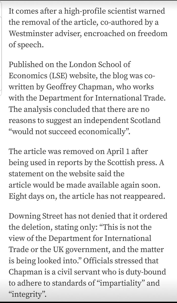 The UK Government commissioned an Independent Report on #scottishindependence then deleted it because it didn't match the UK Government's view of Scottish Independence being a bad thing #indyref2 #selfdetermination #IndependentScotland #YesScots #VoteSNP 
thetimes.co.uk/article/scotti…