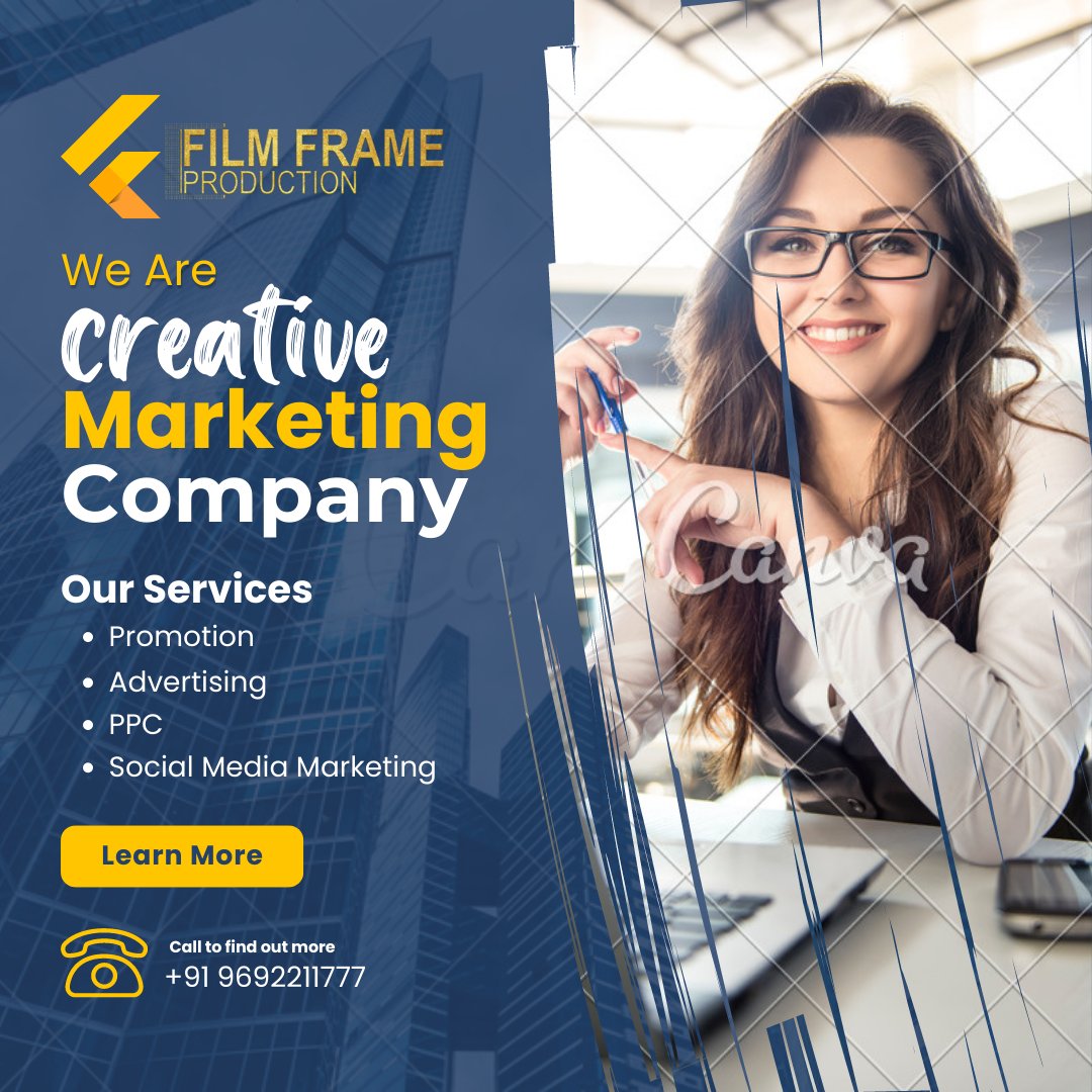 FilmFrame's tweet photo. We are a creative marketing company providing services such as promotion, advertising, social media marketing, PPC and more. Learn more about how our services can help you get the most out of your marketing strategy. 

Contact No: 9692211777

#FilmFrame #Advertising #smm https://t.co/0yWXdFByUN