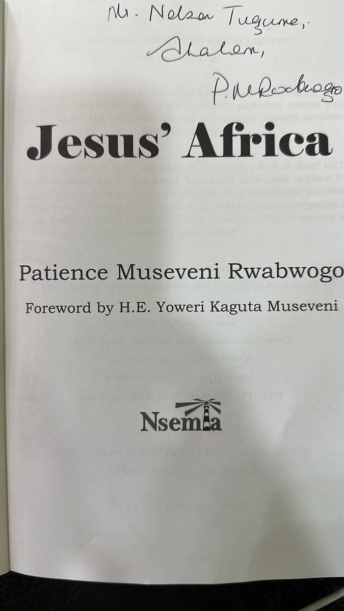 Folks, this is a must read. ⁦@Odrek_Rwabwogo⁩
#Thanks for the great Inspiration to Patience to pen down this master piece Jesus’ Africa .Africa needs to reform And to u Proud Dad ⁦@KagutaMuseveni⁩ instill a panAfricanism culture in your children