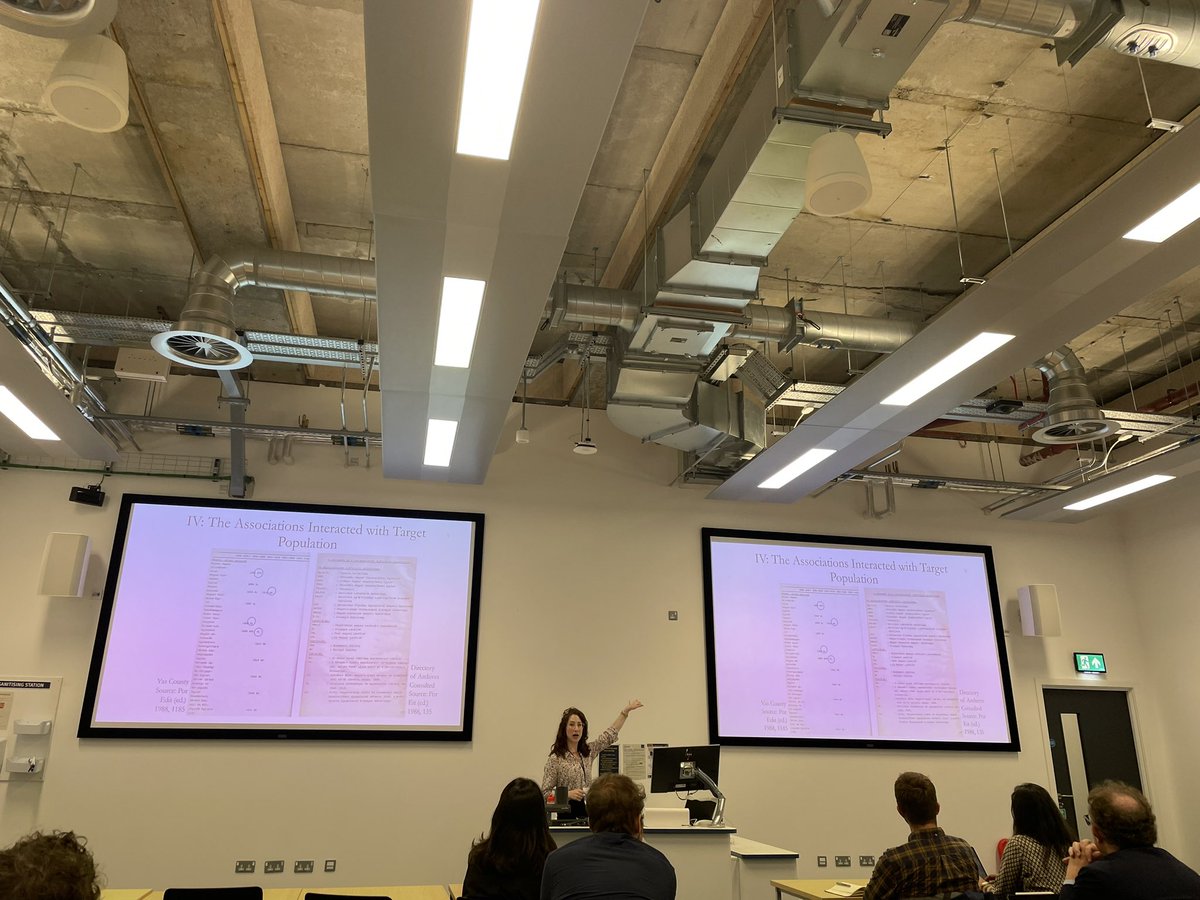 MaryShiraef's tweet image. Finally got to meet one of my academic crushes at #EPSA2023.

This is Lotem Halevy (@lotemhalevy), presenting her project to a packed room. She coded political parties’ emergences over time from the Austrian-Hungarian Empire’s historical records. 
❤️🤓❤️