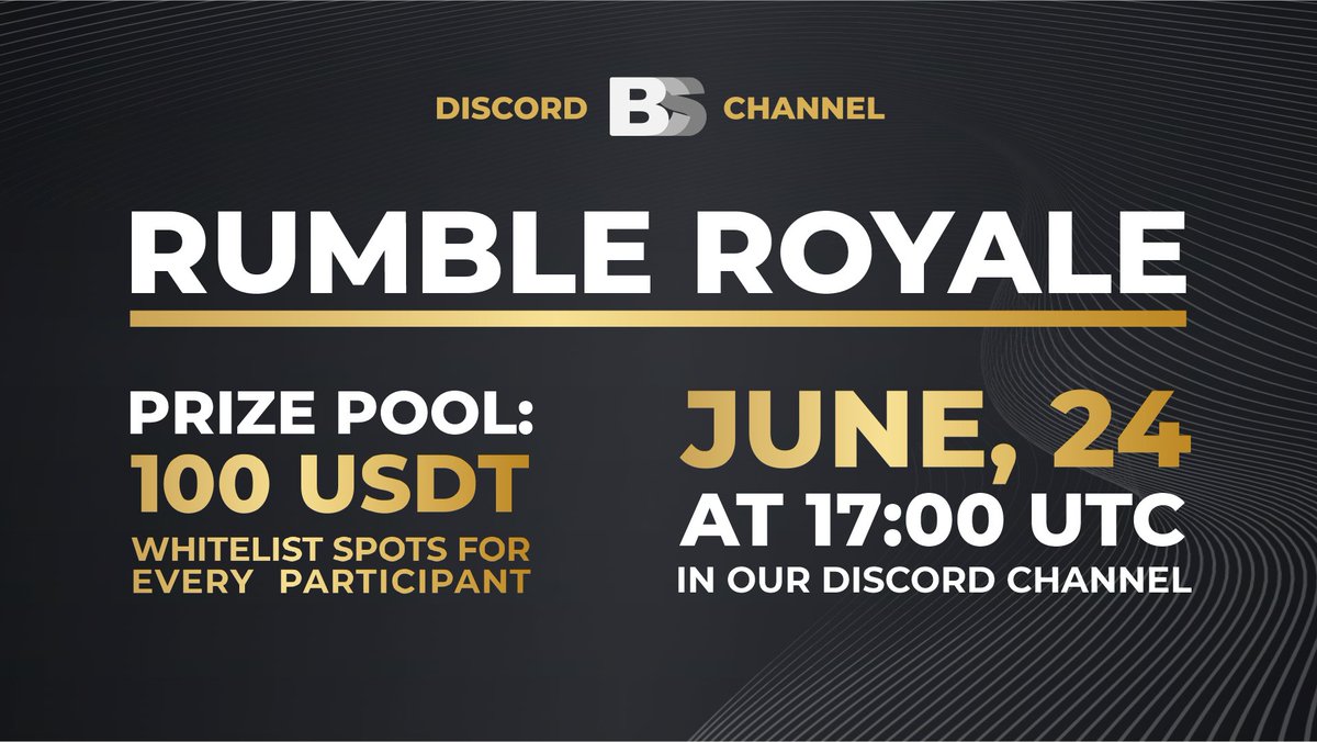 blockchainsprts's tweet photo. 🎮 You asked. We listened — #2 Rumble Royale at BCS Discord

Don't miss your chance to get a Whitelist just by participating in the upcoming game on June 24 at 17:00 UTC on our Discord channel

📌 Link: https://t.co/zCwT61XcnR

#web3 #crypto https://t.co/tlgCh6xrZ3