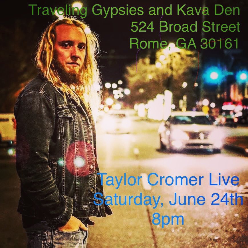 Taylor Cromer - Tonight Saturday June 24th at 8pm! #kavaden #downtownromega #livemusic #romega #Taylorcromer #botanicalbar #noalcohol #sobermovement #soberlifestyle
