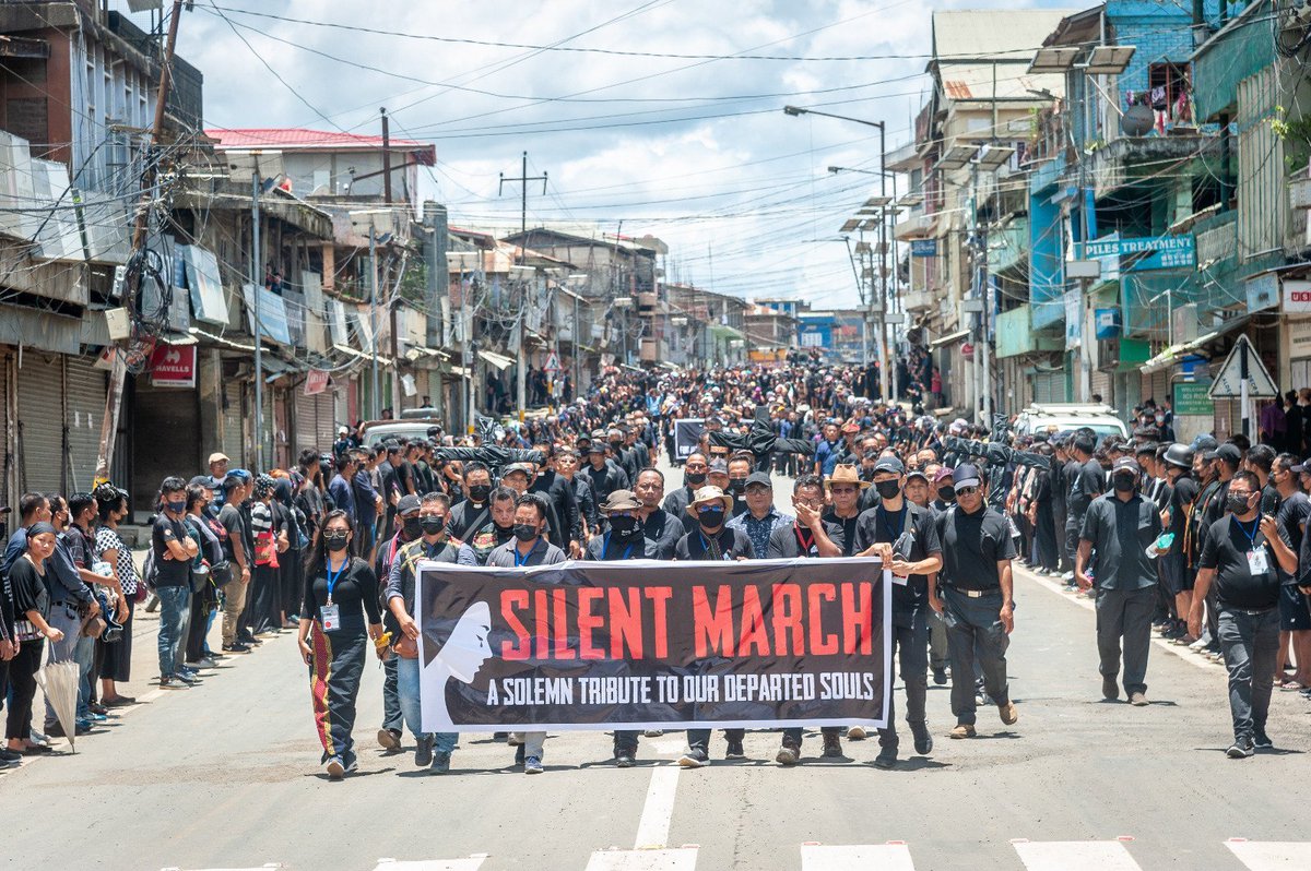 Zogam_Mosi's tweet photo. Today, a powerful silent rally (coffin rally) took place in Lamka (formerly known as Churachandpur), organized by the joint student body. The purpose of the rally was to honor and remember the Zomi-Kuki tribals who tragically lost their lives in the ethnic conflict in Manipur. 

Separate administration from Manipur is the only viable solution for ensuring lasting peace.

#CoffinRally #RememberingLivesLost #SeparateAministration 
#SeparateAdministrationOnlySolution  #ManipurViolence #Manipur #ManipurOnFire #ManipurRiots #ManipurHumanRightsCommission #ManipurNews #tribals 
#SaveManipurTribals #tribalunity
#tribal #HumanRightsViolations #HumanRights #MeiteisTerrorist

@UN @UNICEFIndia @UNICEF @UNHumanRights @humanrights1st @UN_HRC 
@IHRCEU @IHRCRFT @IndiaUNGeneva @hrw_espanol @ISHRglobal @OHCHRAsia @volker_turk @unwomenindia @RapporteurUn @MelissaFleming @IndianExpress @ndtv @thewire_in @KaranThapar_TTP @newslaundry @EastMojo @AJEnglish @ukhrultimes @BBCWorld @rashtrapatibhvn @PMOIndia @HMOIndia @KimHaokipINC @TribalAffairsIn @narendramodi @INCIndia @min_homeaffairs @TheDeshBhakt @ThePrintIndia @TheQuint @CNN @ashoswai @rwac48 @jeegujja @AJENews @Jairam_Ramesh @afridahussai @jeegujja @IndiaTodayNE @abhisar_sharma @TribalArmy @paulphoenix1985 @HansrajMeena