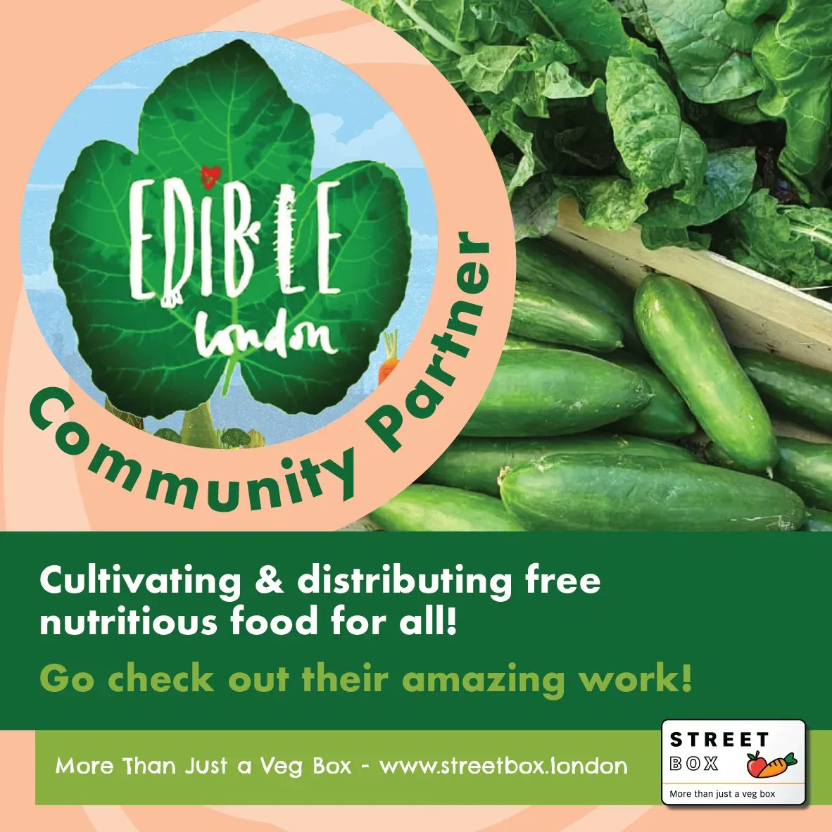 Shout out to our Community Partner @edible_londonuk
Spearheading a revolution towards a fair food economy, Edible London are food growing and distribution pioneers. Go check them out! 
📦 🥬 🥕 
#community #London #northlondon #eastlondon #communityovercompetition #hackney