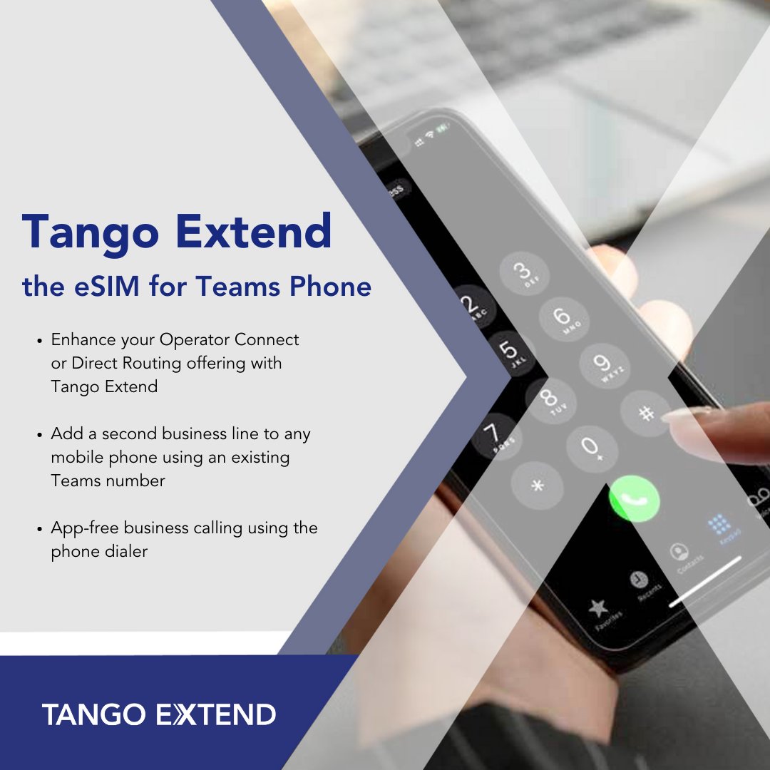 With the dual persona feature of Tango Extend, work and personal communications on Microsoft Teams are securely separated. Discover the future of secure and efficient communication today: tango-networks.com/tango-extend-f…

#TangoExtend #SecureComms #BYOD #mobileuc #MicrosoftTeams
