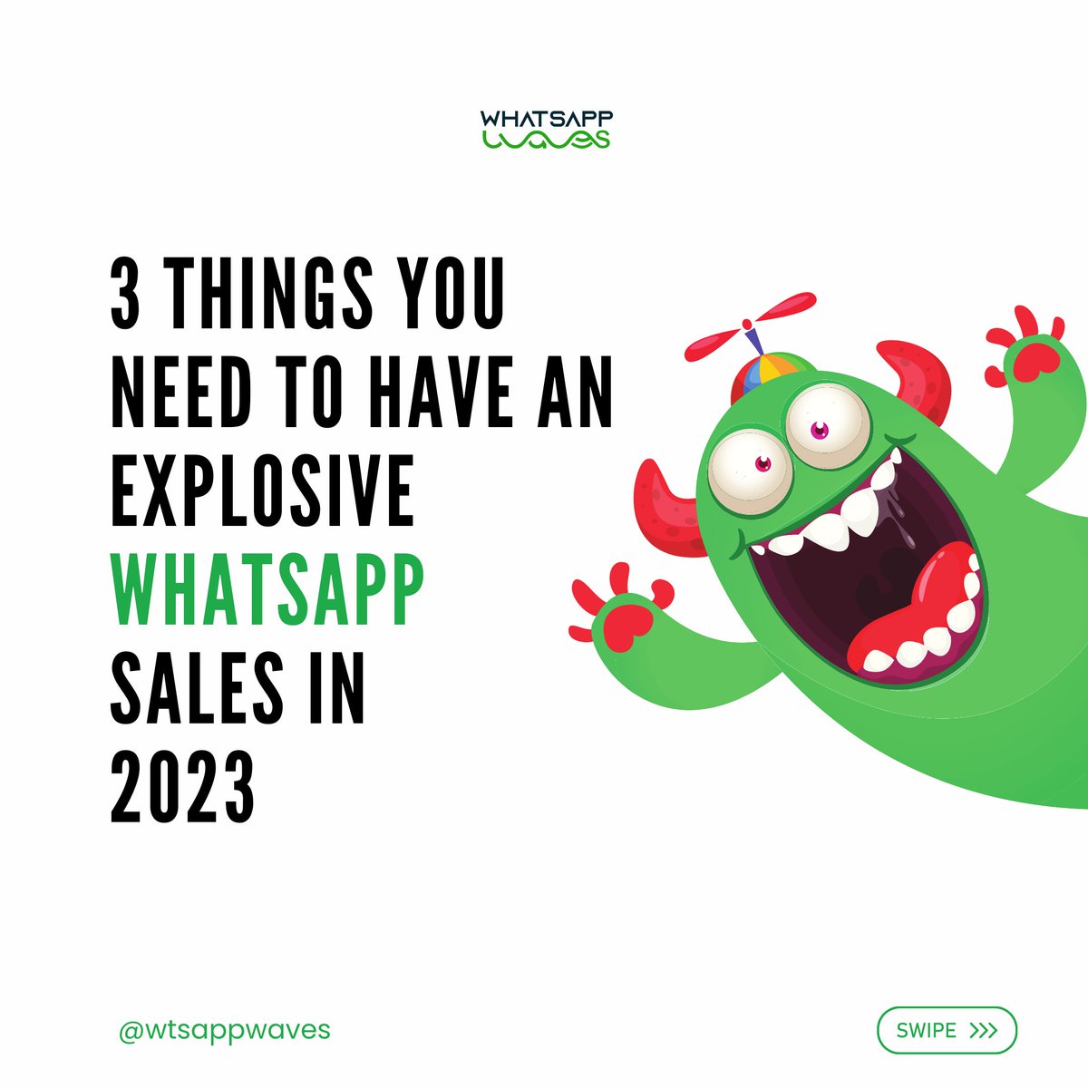 whatswaves's tweet photo. 3 Things you need to have explosive WhatsApp sales in 2023 #whatsapp #sales #whatsappmarketing #ZuckvElon #Zuck https://t.co/HtWi6BnhN7