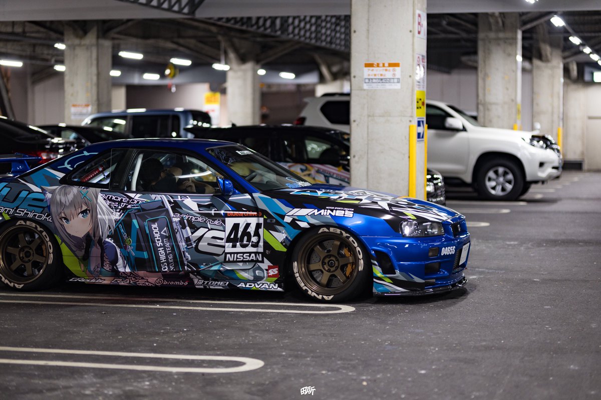 BlueArchive × 砂狼シロコ SKYLINE R34 GT-R (@taishiworks )