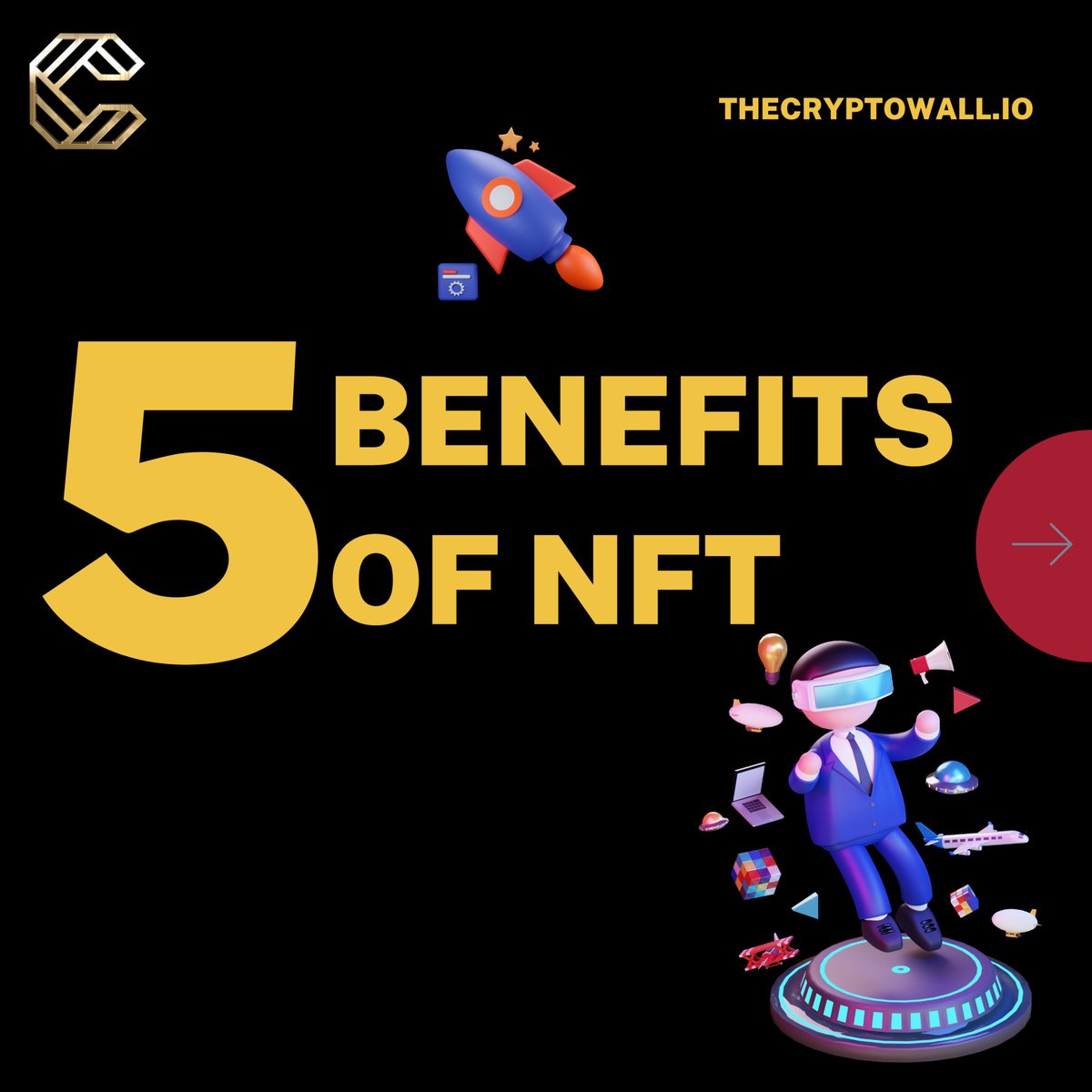 thecryptowallio's tweet photo. 5 benefits of NFTs you must know.

#NFT #digitalart #crypto #bitcoin https://t.co/JLVfysTX7u