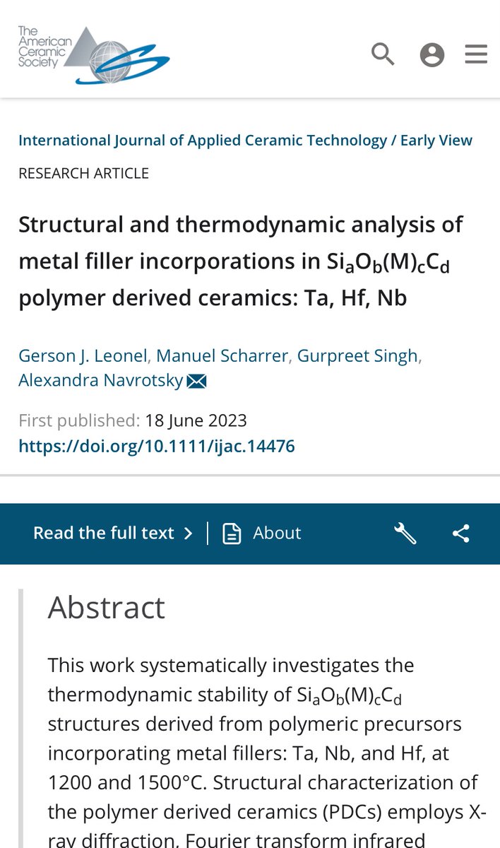 New collaborative work with #ASU #NSFfunded @nsf #ceramics #polymers