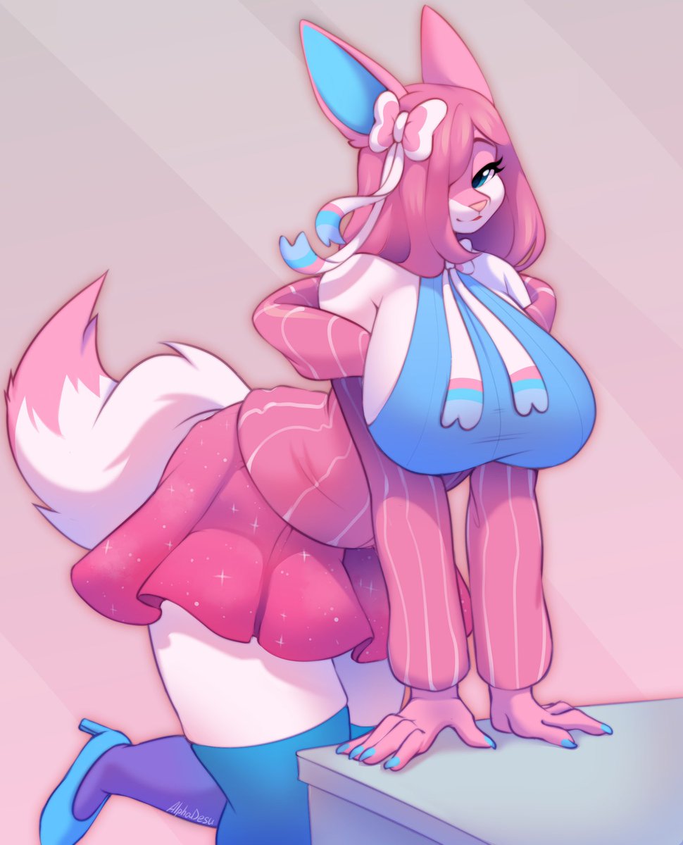 DesuAlpha's tweet photo. Lewd Sylveon~ https://t.co/ryYKBkW3i3