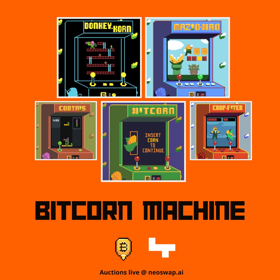 OrdinalBitcorns's tweet image. gc 🌽

🚨Less than 10 hours remaining on these beauties!

Current bids:
Mazio Bro (Blk 9): .0025
Donkey Korn (Blk 9): .0026
Insert Corn (Blk 9): .004
Crop Fiter (Blk 78): .0025
Cobtris (Blk 78): .0025

🌽 Bid with cornviction and cornfidence!

#Ordinals #btcmachine