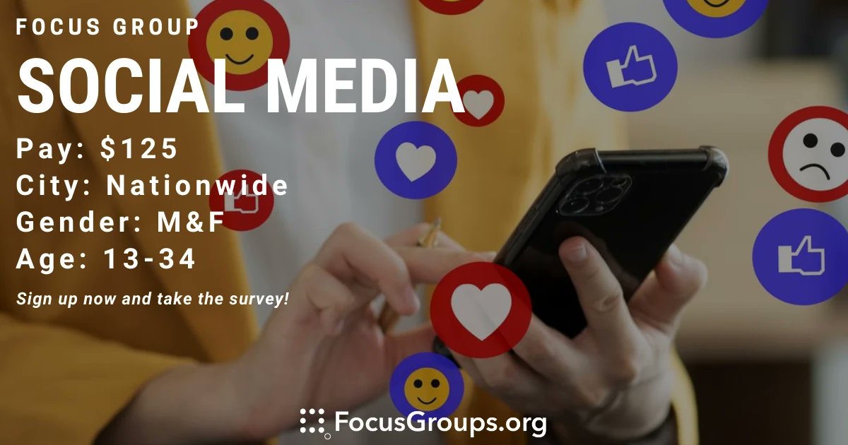 Online Focus Group on Social Media 
focusgroups.org/focusgroup/onl…