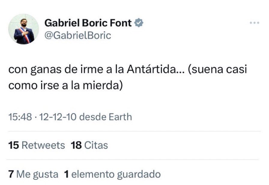 IsaaxJob's tweet photo. @cavilesb @GabrielBoric Lo venía planeando desde el 2010. 
Si hay conflictos de territorios en la Antártida @GabrielBoric  tuvo que haber enviado a su equipo de ministros y El haberse quedado dirigiendo la problemática en la q se encuentran los afectados por el clima en el norte del país. https://t.co/zS6TZWxuuw
