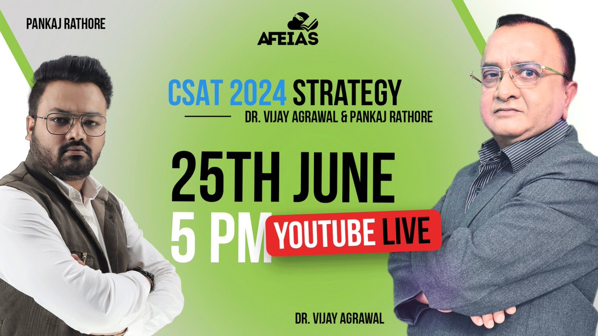 afe_ias's tweet photo. Get Ready for the YOUTUBE live with @drvijayagrawal 📷
https://t.co/TDbiuVH3Zj
.
.
.
#AFEIAS #Youtube #youtubelive #live #youtubers #getready #iasaspirants #IASPreparation #upsc2023 #upsc #lbsnaa #CSAT #csat2023 https://t.co/rkpcANey0Z