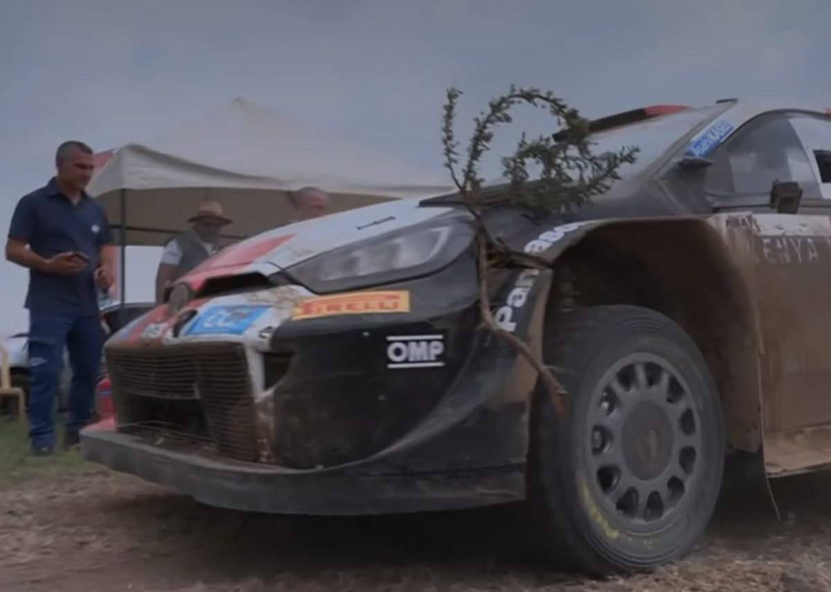 Testing new flow visualization tools in the Toyota GR Yaris #Rally1 of @SebOgier & @vinzzlandais to track airflow path for future improvements in @wrcsafarirally 🤪 #WRCLive #WRCliveES #WRCjp #SafariRallyKenya