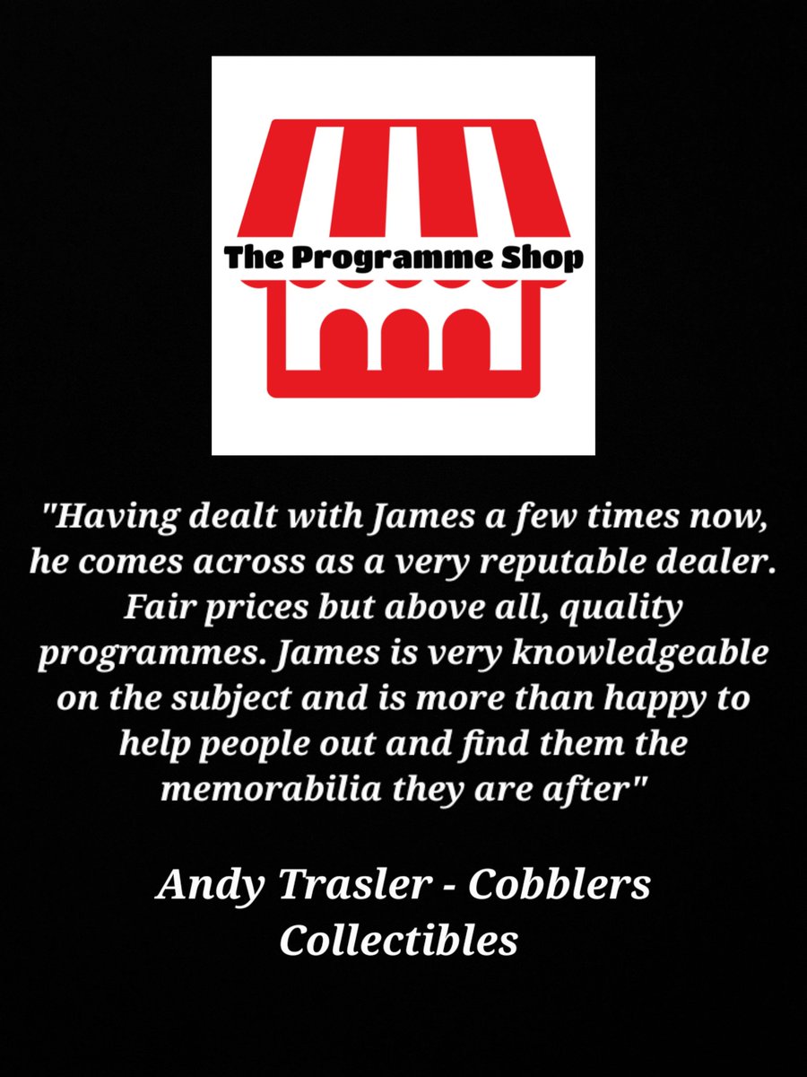 With support from other leading programmes specialists around the country, see what they have to say about The Programme Shop for yourselves! 

<a href="/CobbsCollect/">Cobblers Collectibles</a> is up first! 

#WeAreProgrammes