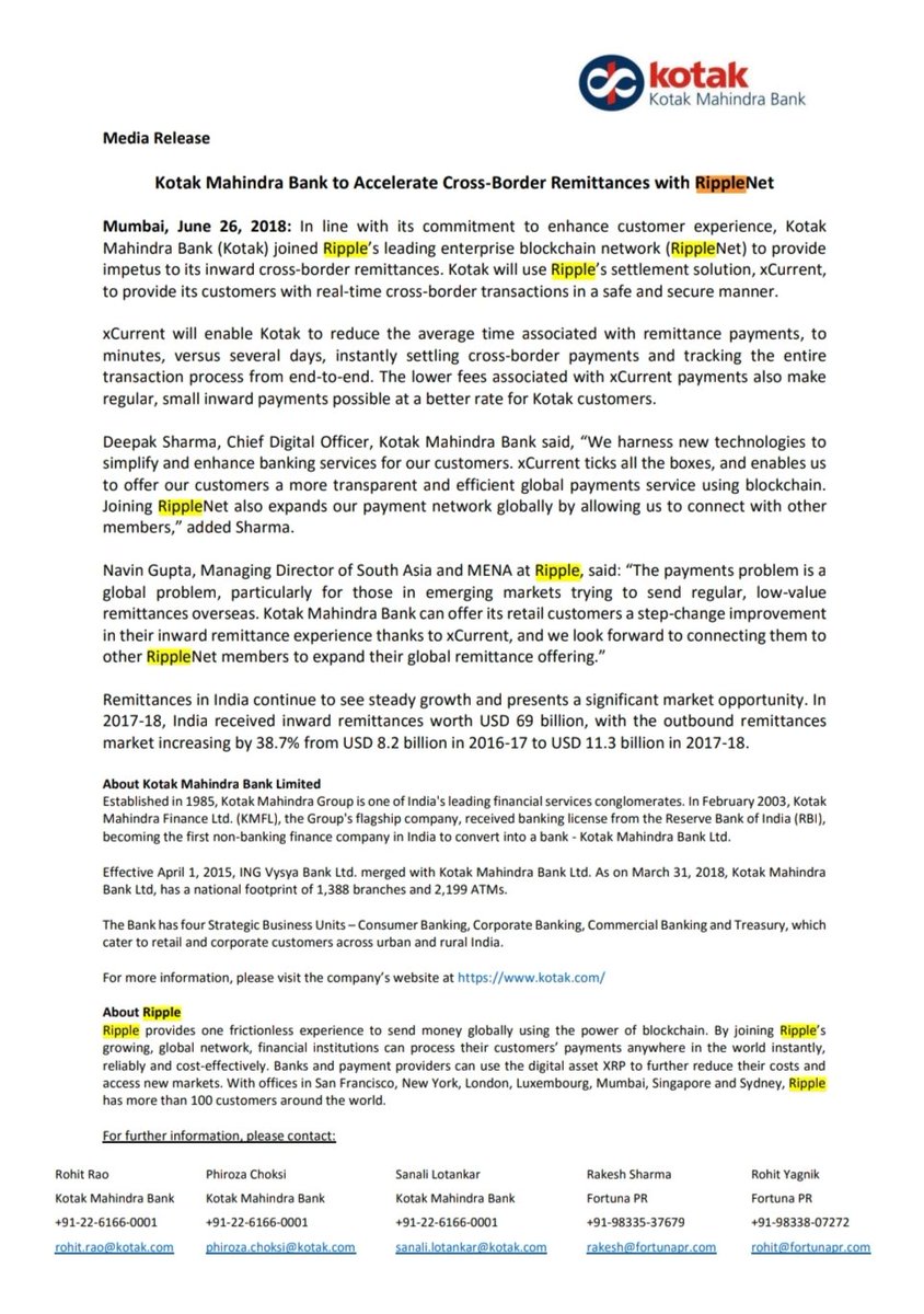 UniverseTwenty's tweet photo. BOOM 💥💥💥 CONFIRM KOTAK MAHINDRA BANK Is Going To Use #Ripple #XRP For #CBDC . Kotak Mahindra Bank Partnered With #Ripple In 2018 &amp; Now Recently They Started The Pilot For Digital #Rupee Here's The Proof On Official Website Of #Ripple &amp; #KotakMahindraBank #India https://t.co/Qid74axlsP